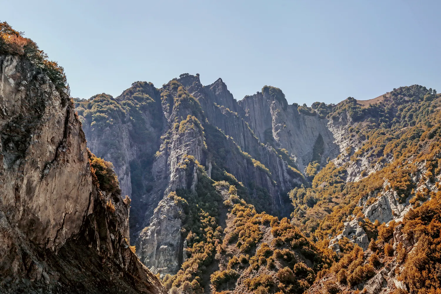 The ridge above the village in autumn